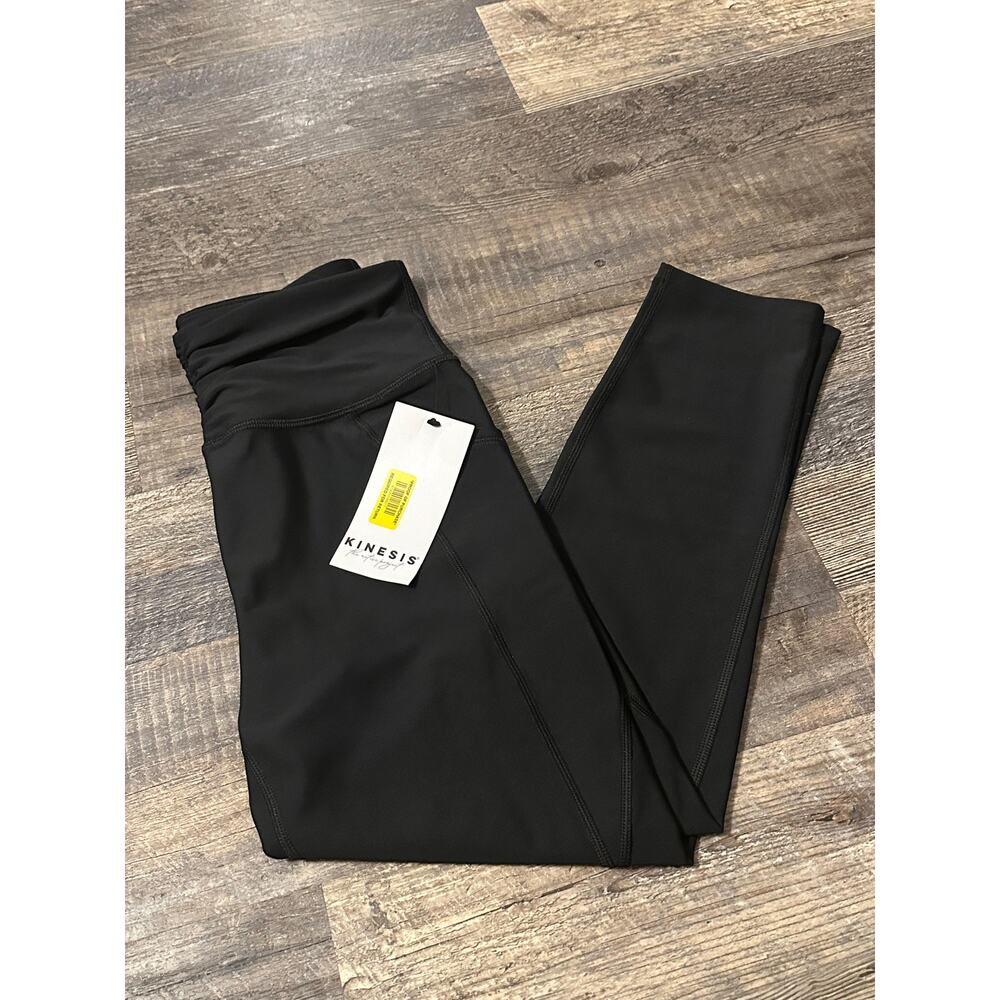Kinesis Women's Black Solid Active Stretch High Waisted Leggings Size XS NWT